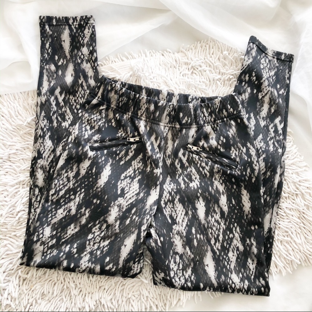 FRENCH LAUNDRY snake print high waisted leggings L